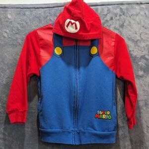 Nintendo Super Mario‎ Brothers Kids Boys Girl Zip Hoodie Jacket Costume Small